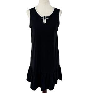 Kate Spade NY‎ Ruffle Jersey Chemise Womens Size M Black Sleepwear Cotton Casual